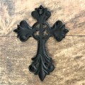 56566 - CAST IRON FLEUR DE LI WALL CROSS